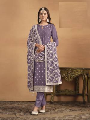 LAVENDER GEORGETTE EMBROIDERED SALWAR KAMEEZ 1