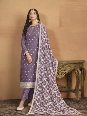 LAVENDER GEORGETTE EMBROIDERED SALWAR KAMEEZ 2
