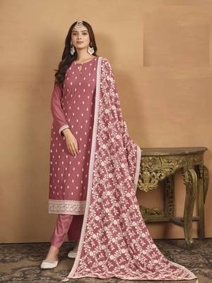 PEACH GEORGETTE EMBROIDERED SALWAR KAMEEZ 2