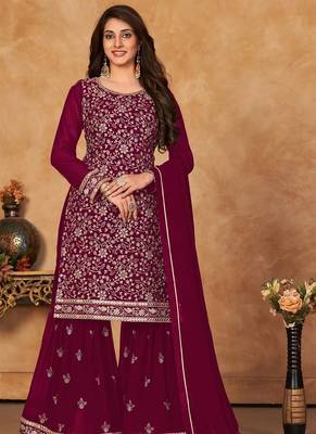 Faux Georgette Reception Wedding Wear Pakistani Salwar Kameez with Sequence Work 1