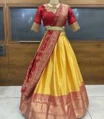 Stylish Banarasi Silk Lehenga Choli With Dupatta Set For Women
