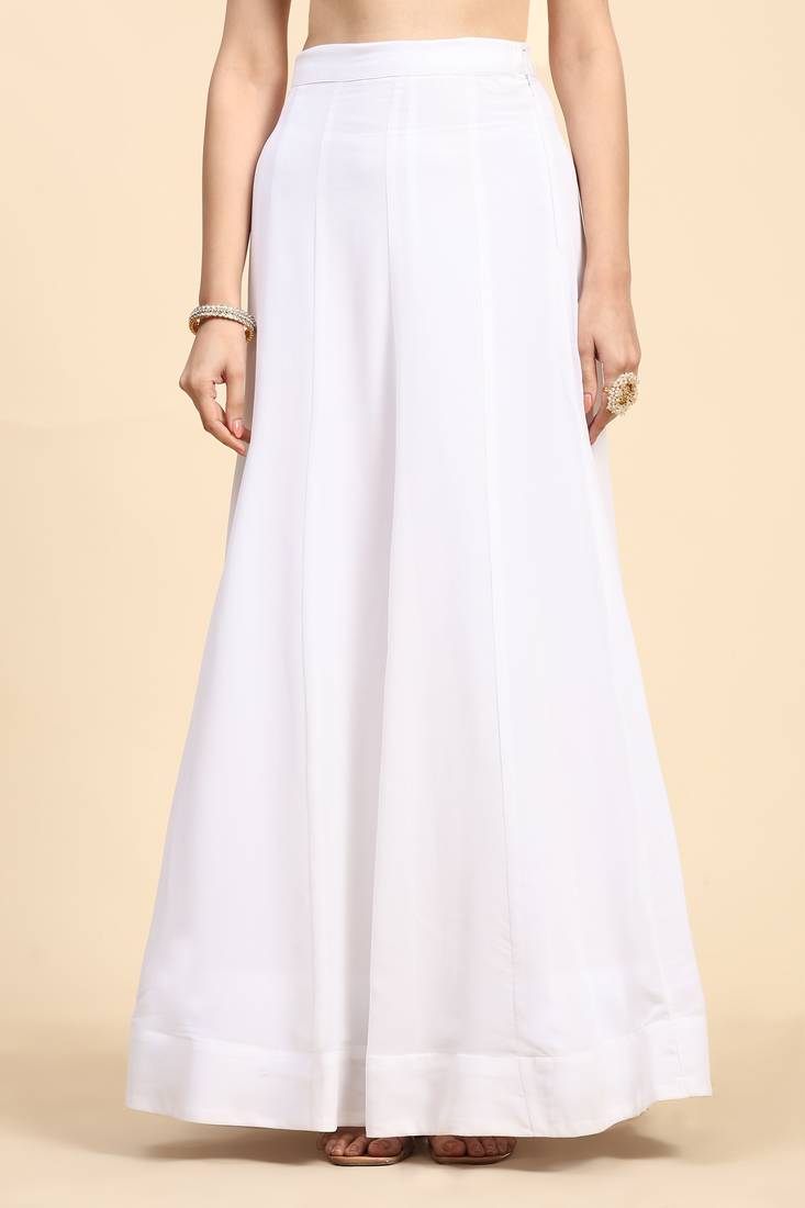 White Georgette Embroidery Salwar Suit Set Kurta with Dupatta