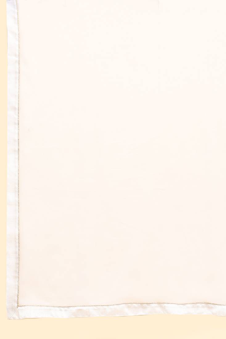 White Georgette Embroidery Salwar Suit Set Kurta with Dupatta