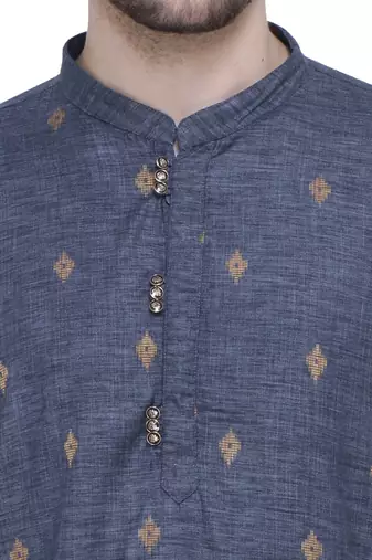 men's charcoal black lyocell festive long kurta
