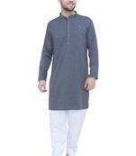 men's anchor grey lyocell festive long kurta