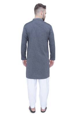men's anchor grey lyocell festive long kurta 2