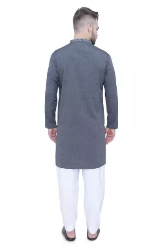 men's anchor grey lyocell festive long kurta
