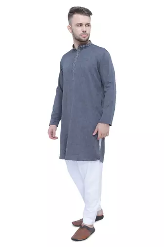 men's anchor grey lyocell festive long kurta