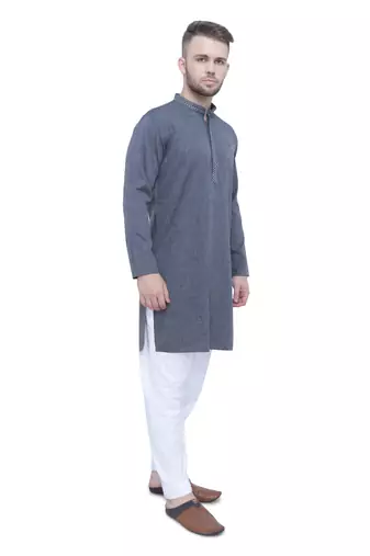 men's anchor grey lyocell festive long kurta