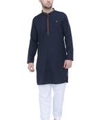 men's black lyocell festive long kurta