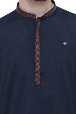 men's black lyocell festive long kurta 5