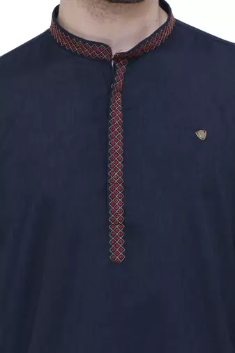 men's black lyocell festive long kurta
