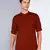 men's rust brown linen cotton short pathani kurta