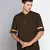 men's coffee brown linen cotton short kurta