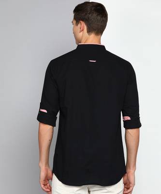 men's black linen cotton short kurta 2