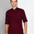 men's maroon linen cotton short kurta