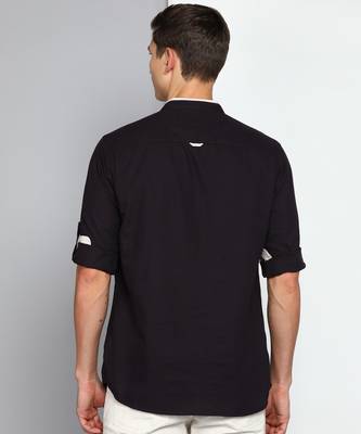 men's dark chocolate linen cotton short kurta 2