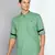 men's fresh green linen cotton short kurta
