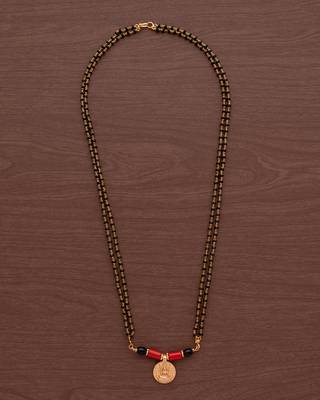 Black crystal mangalsutra MEDIUM length with big Laxmi vati one gram gold 2