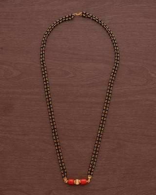 Black crystal mangalsutra MEDIUM length with GSB vati one gram gold 2