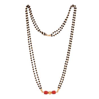 Black crystal mangalsutra MEDIUM length with GSB vati one gram gold 3