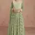 Pista green georgette semi-sttich anarkali with dupatta