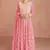 Pink georgette semi-sttich anarkali with dupatta