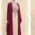 White and Magenta Kaftan Style Abaya Dress