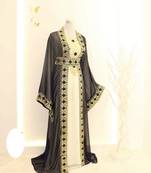 Black & White Handcrafted Zari work Stitched Dress Georgette Kaftan Party Wear Wedding Dresses