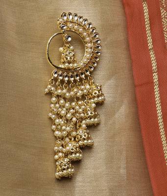 White Pearl Dangler Chandbali 2