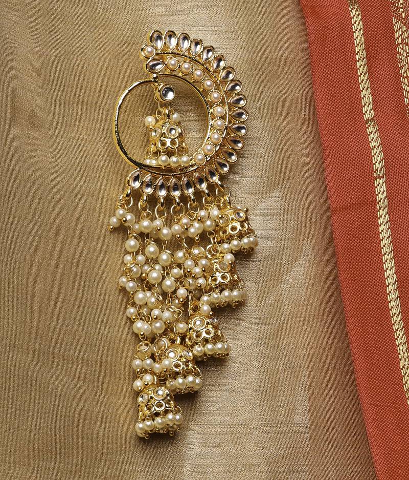 White Pearl Dangler Chandbali