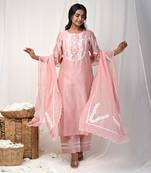 Dusty peach back button suit set