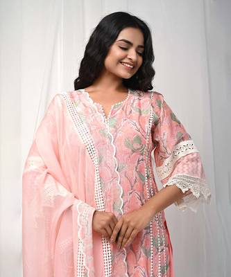 Peach printed suit set 3
