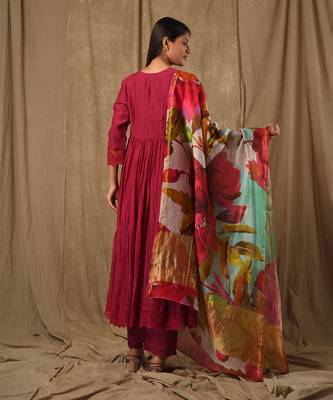 Deep magenta digitally printed anarkali 4
