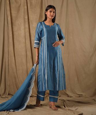 Blue a line suit set 3