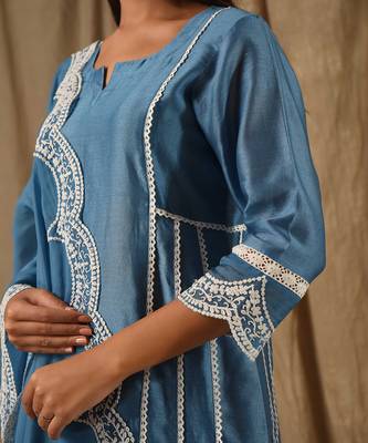 Blue a line suit set 4