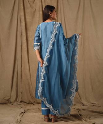 Blue a line suit set 5