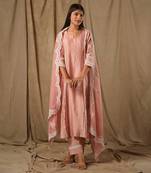 Dusty peach a line suit set