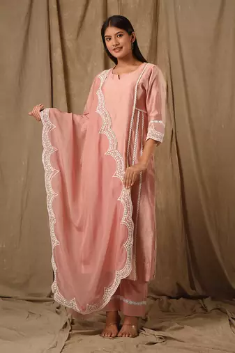 Dusty peach a line suit set