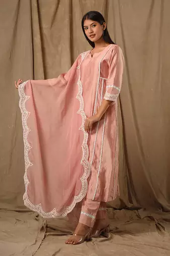 Dusty peach a line suit set