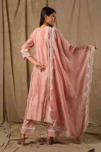 Dusty peach a line suit set