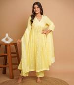 Light yellowemroidered kurta pant set