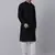 Men Black  Chikankari Cotton Kurta