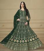 GREEN GEORGETTE EMBROIDERED ANARKALI SALWAR KAMEEZ