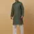 Green Jacquard Printed Kurta For Men