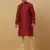Red jacquard printed kurta for men