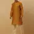 Yellow jacquard printed kurta for men
