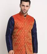 Men's Jacquard Woven Design Red Jacket Only