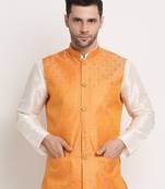 Men's Jacquard Woven Design Peach Jacket Only