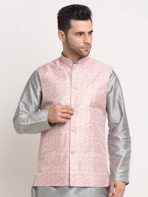 Men's Thread work sequence Pink Jacket Only 1